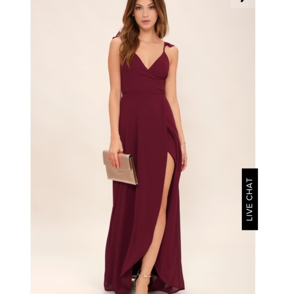 Here’s to Us Burgundy High-Low wrap dress size M